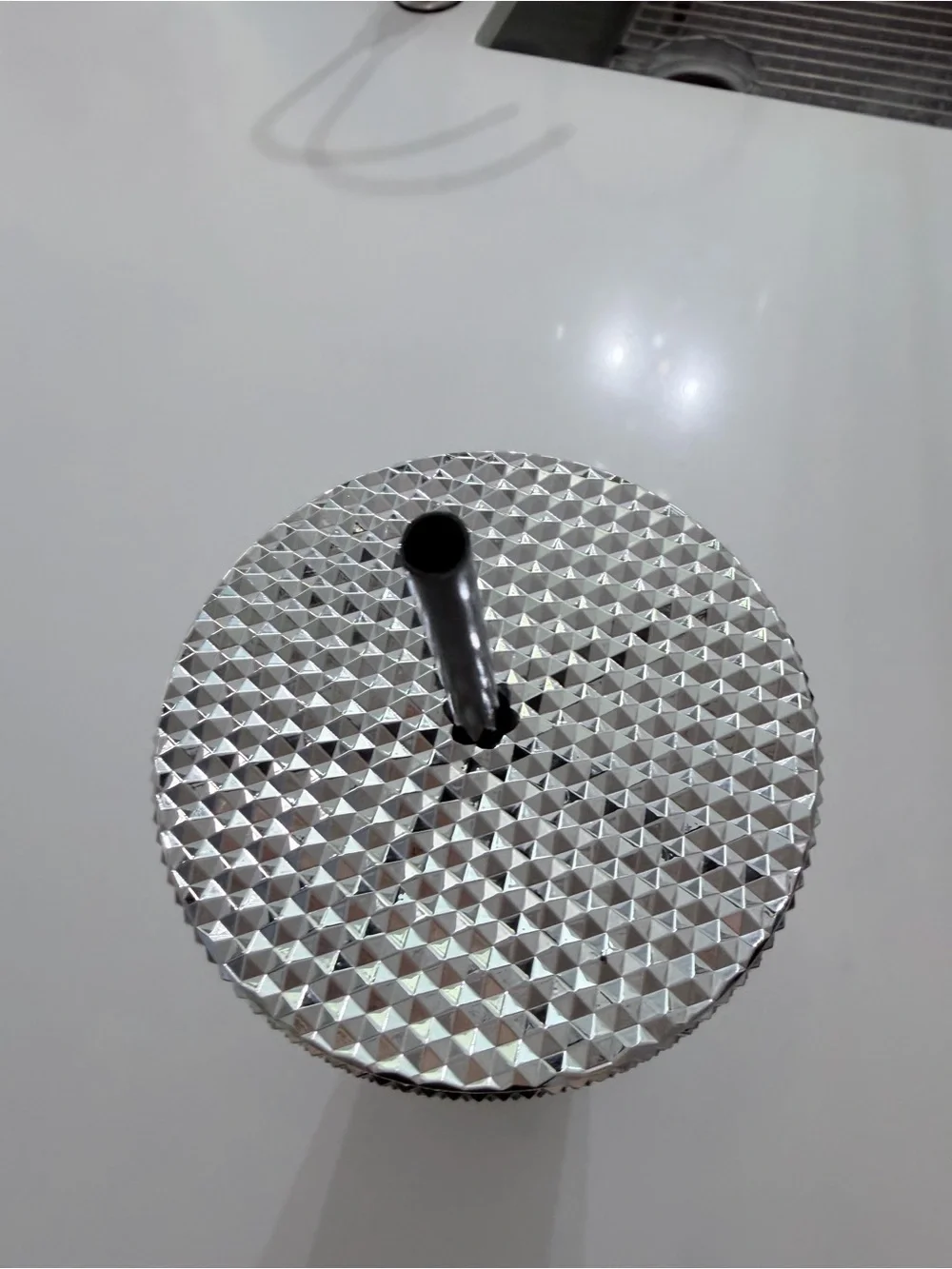 Silver Studded Stainless Tumbler with Straw